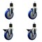 Service Caster 5'' Blue Poly Wheel Swivel 1-7/8'' Expanding Stem Caster Set 2 Brakes, 4PK SCC-EX20S514-PPUB-BLUE-2-PLB-2-178 - alternate 1